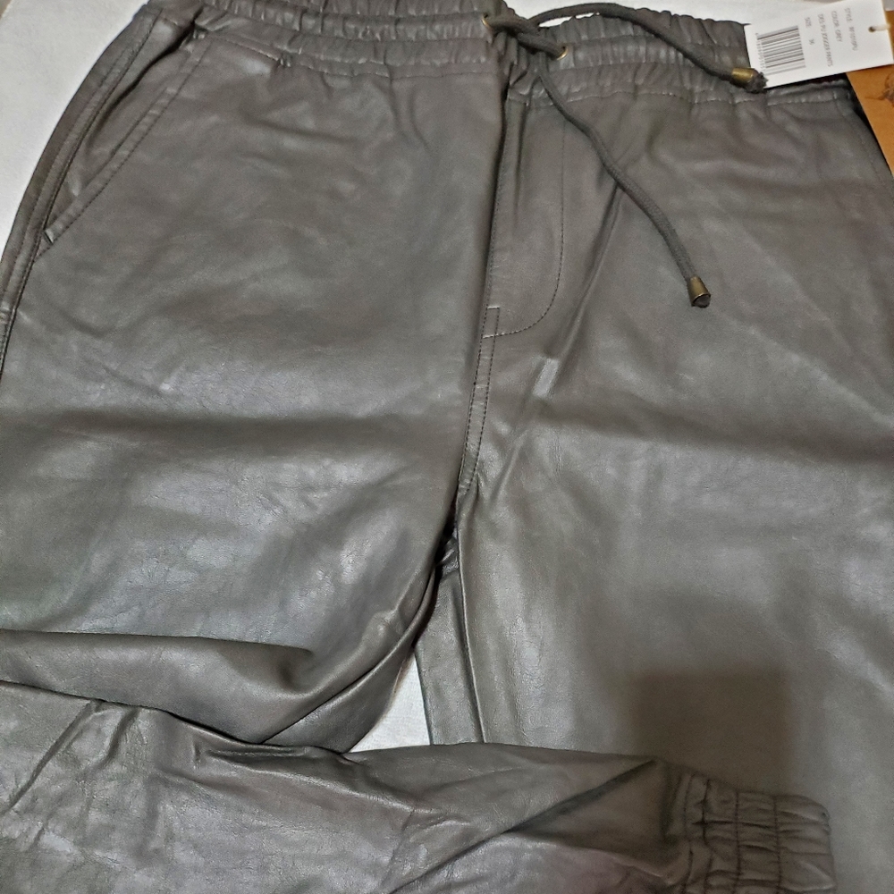 Refuel faux leather joggers unisex